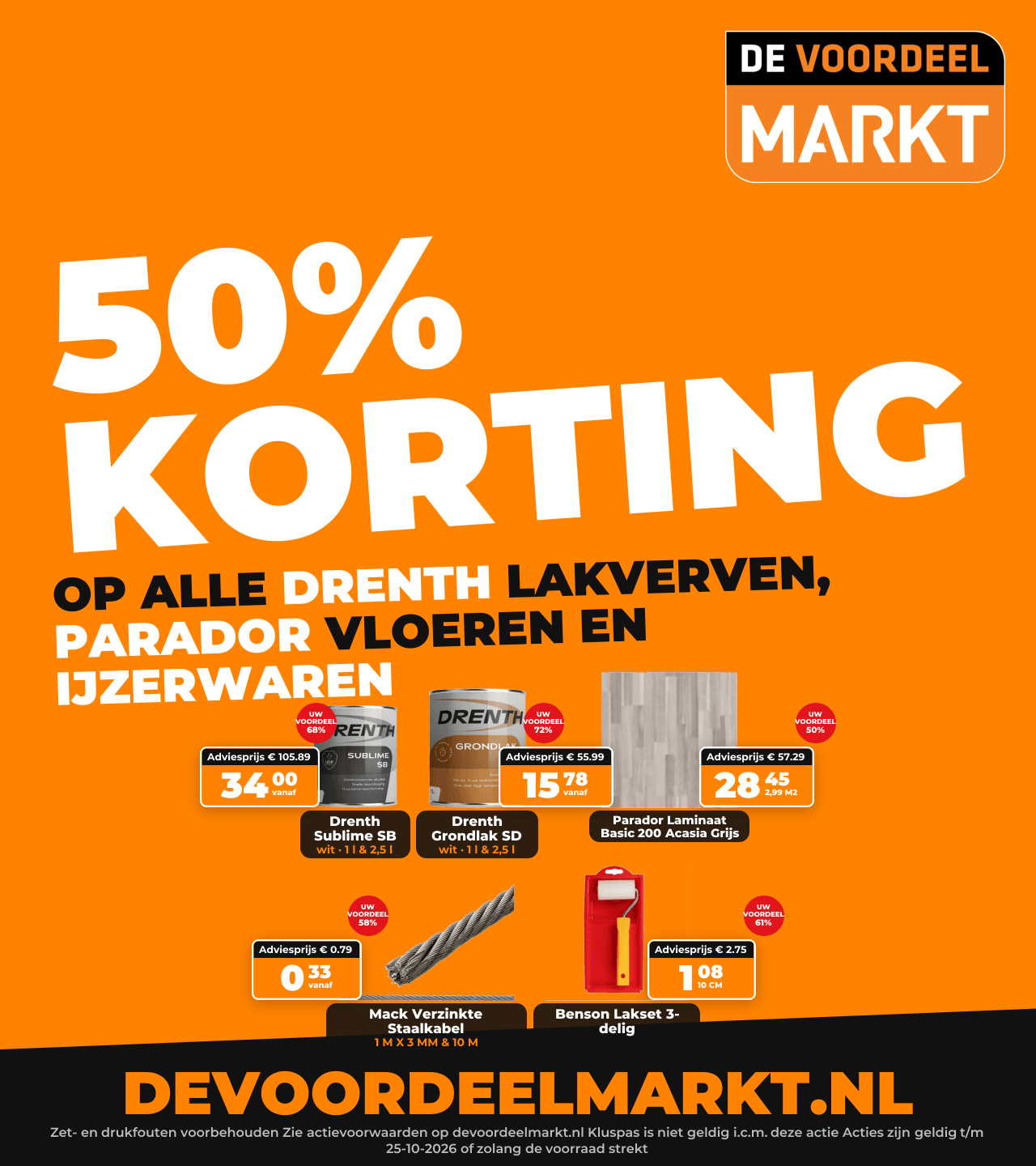 Herfst: 50% op Drenth, Parador en ijzerwaren