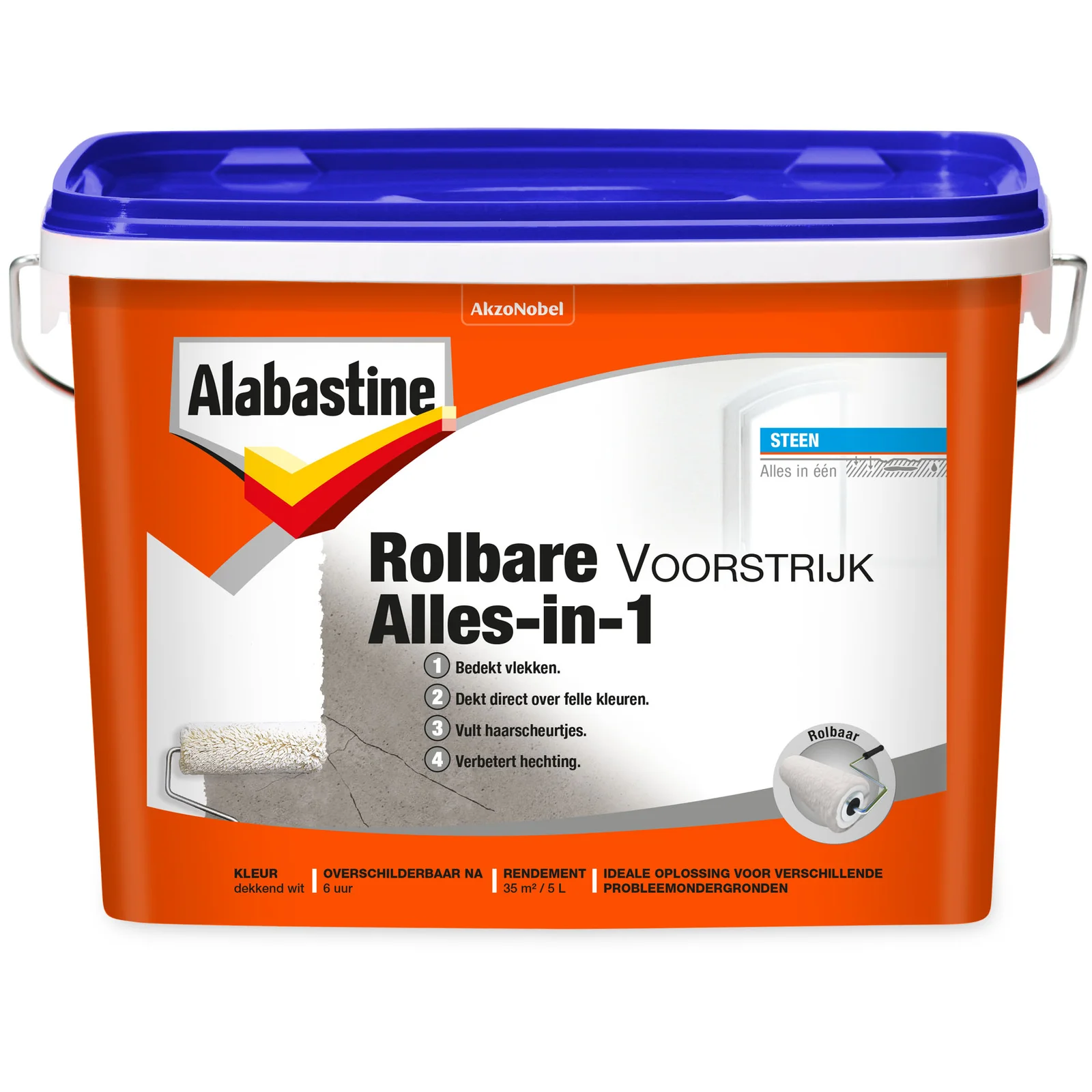 Alabastine Rolbare Voorstr. Alles In 1 Wit 5L
