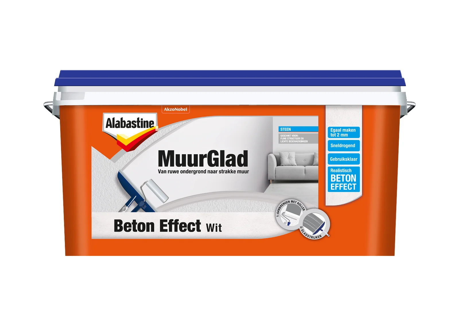 Alabastine muurglad beton effect wit 5L