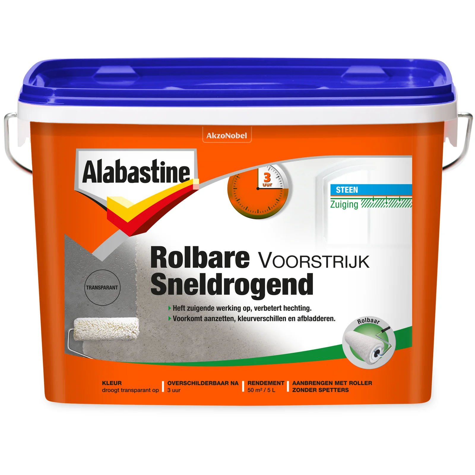 Alabastine Rolbare Voorstrijk Sneldrogend Transparant 5 L