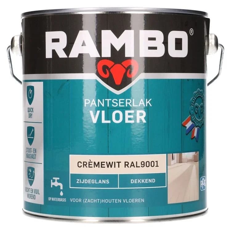 Rambo Pantserlak Vloer DK WB ZG 2.5L Ral 9001 Zijdeglans