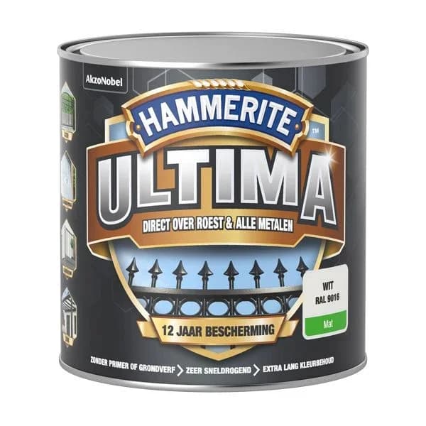 Hammerite Ultima Mat Wit RAL 9016 – 250 ml