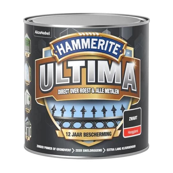 Hammerite Ultima HG Zwart – 250 ml