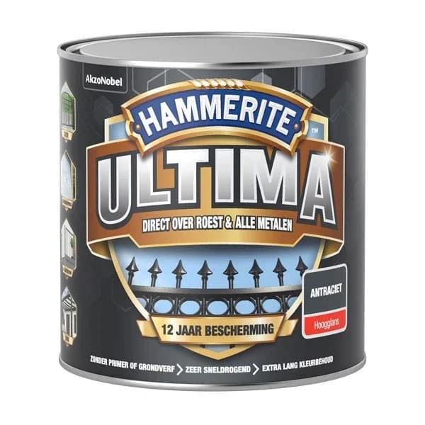 Hammerite Ultima metaallak HG antre250ml Hoogglans