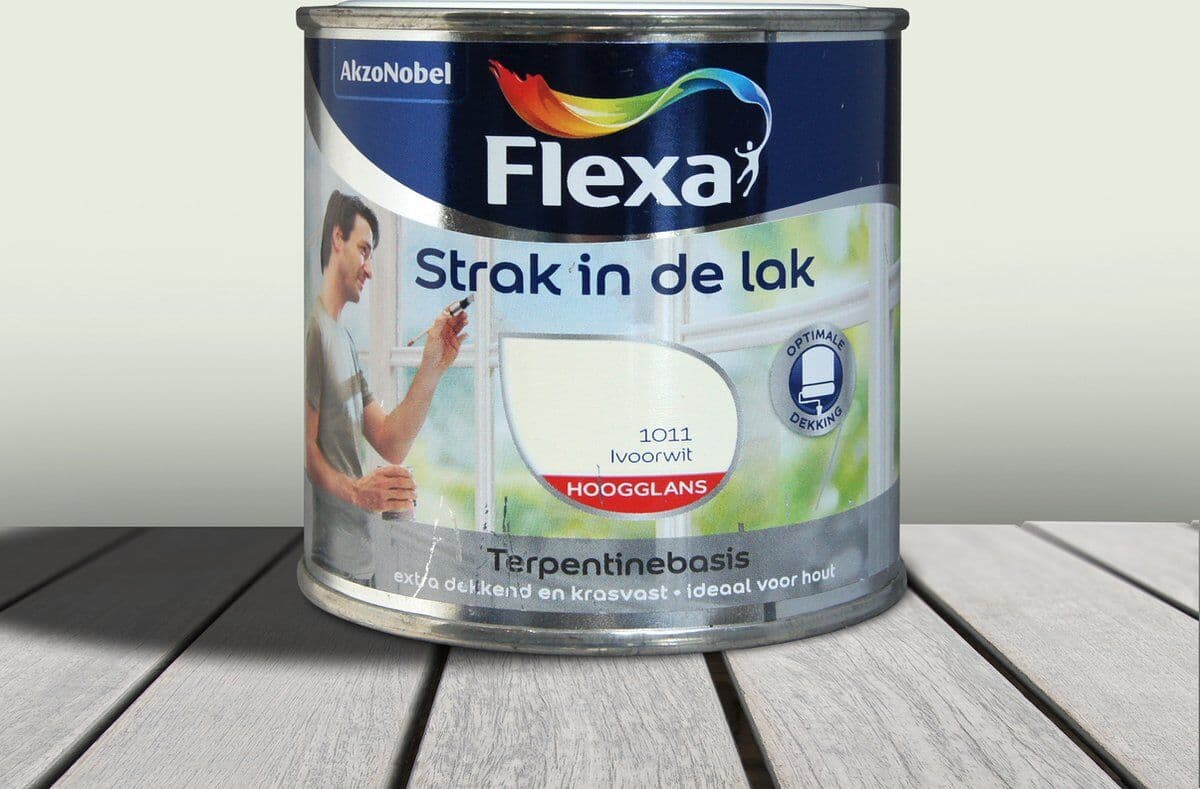 Flexa Strak In De Lak Alkyd Hoogglans Ivoorwit 1,25 liter
