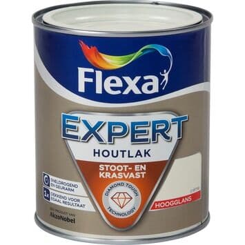 Flexa Expert Houtlak Binnen Hoogglans Crème (Ral 9001) 750 ml