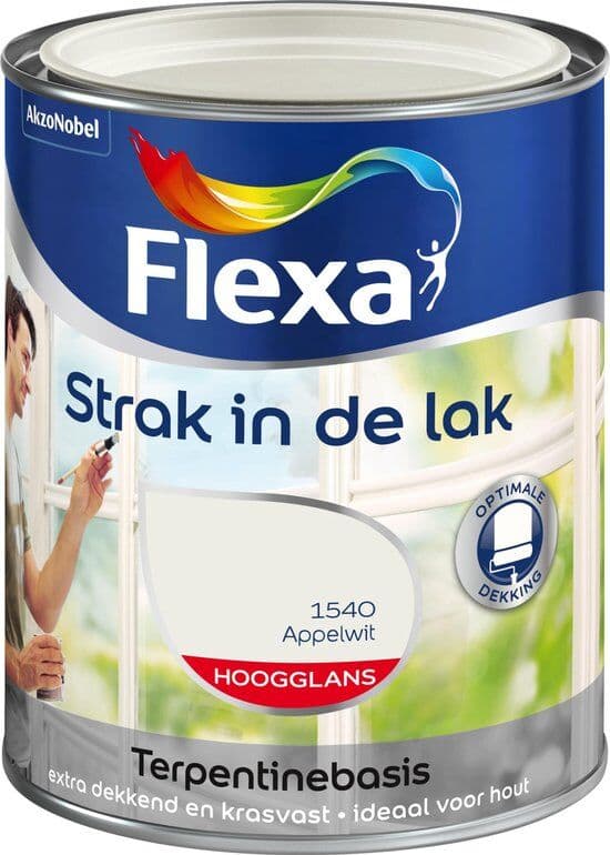 Flexa Strak In De Lak Alkyd Hoogglans Appelwit 1540 250 ml