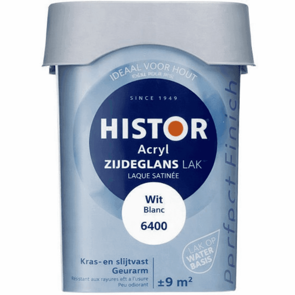 Histor Acryl Zijdeglans Lak Wit 6400 750 ml