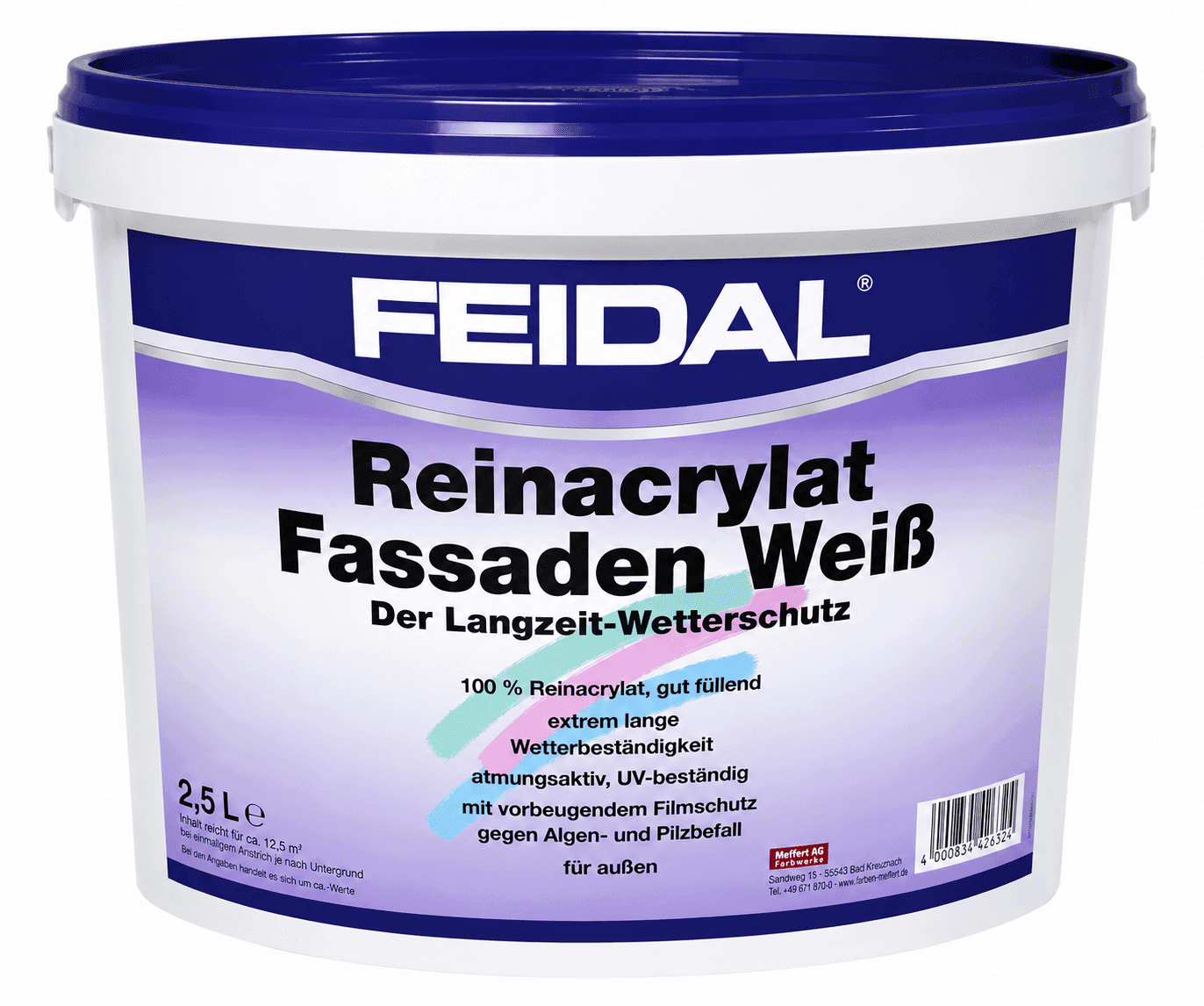 feidal 100%-Reinacrylat-Fassaden Wit