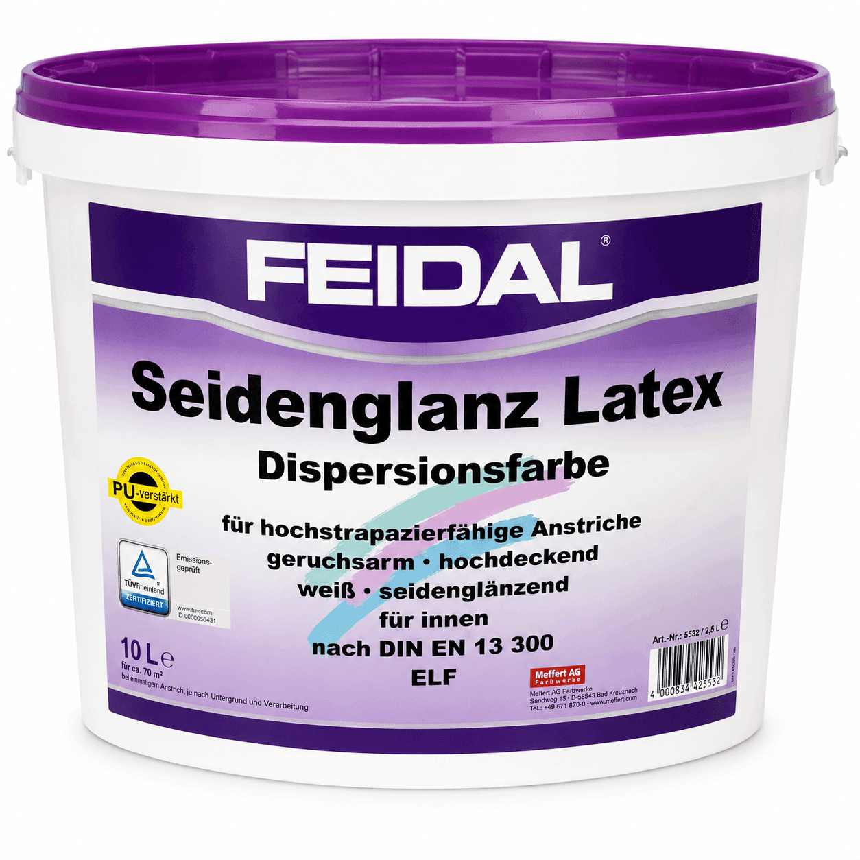 Feidal Seidenglanz Latex Wit 2,5 liter