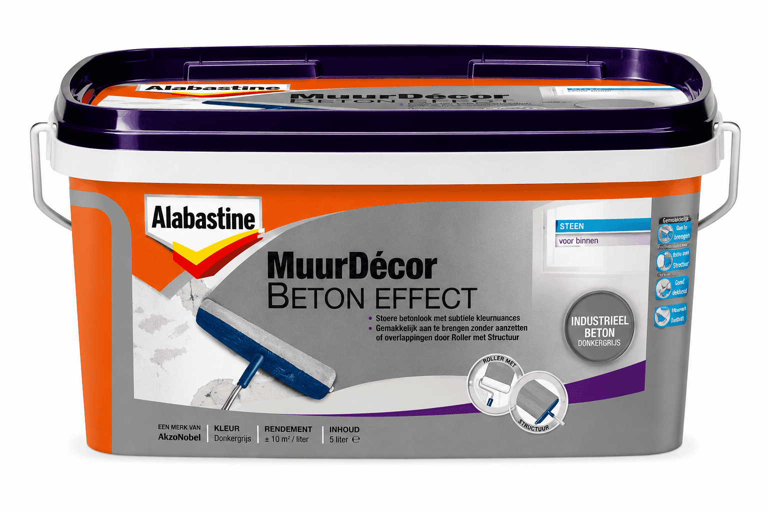 Alabastine Muurdecor Ind. Beton D.Grijs 5 L