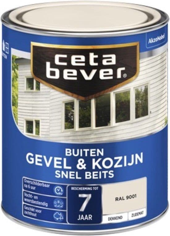 CetaBever Gevel & Kozijn Snel Beits Ral 9001 750 ml