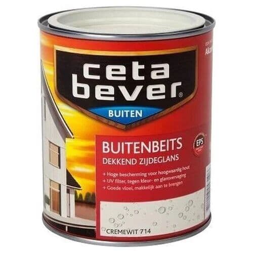 CetaBever Buitenbeits Dekkend Crèmewit 714 Zijdeglans 750 ml