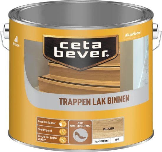 CetaBever Binnen Trappenlak Transparant Mat Blank 750 ml