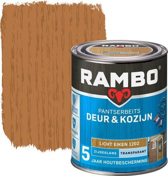 RAMBO pantserbeits deur en kozijn transp. ZG licht eiken 1202 750 ml
