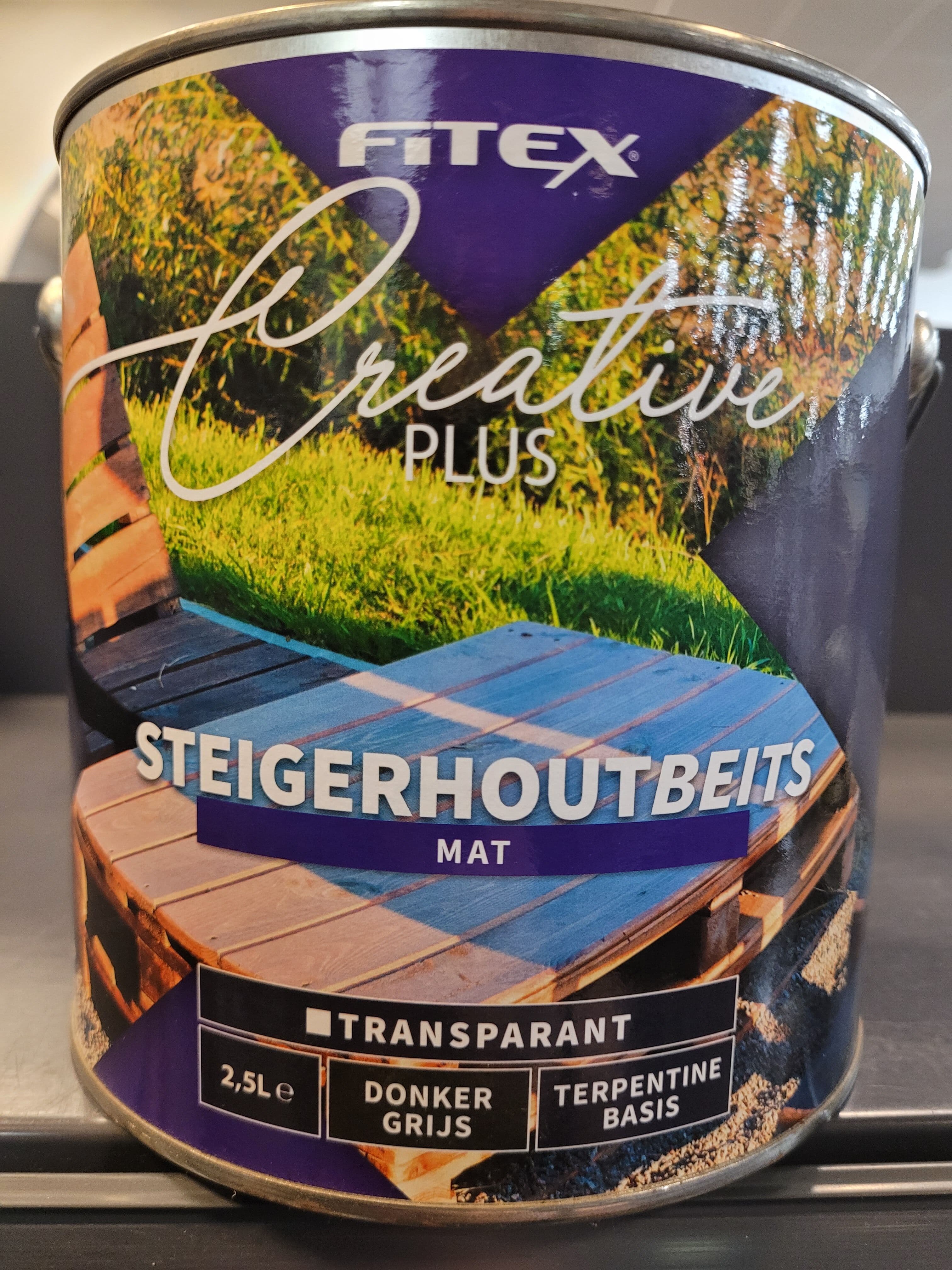 Fitex Creative+ Steigerhoutbeits Donkergrijs 2,5 liter Mat