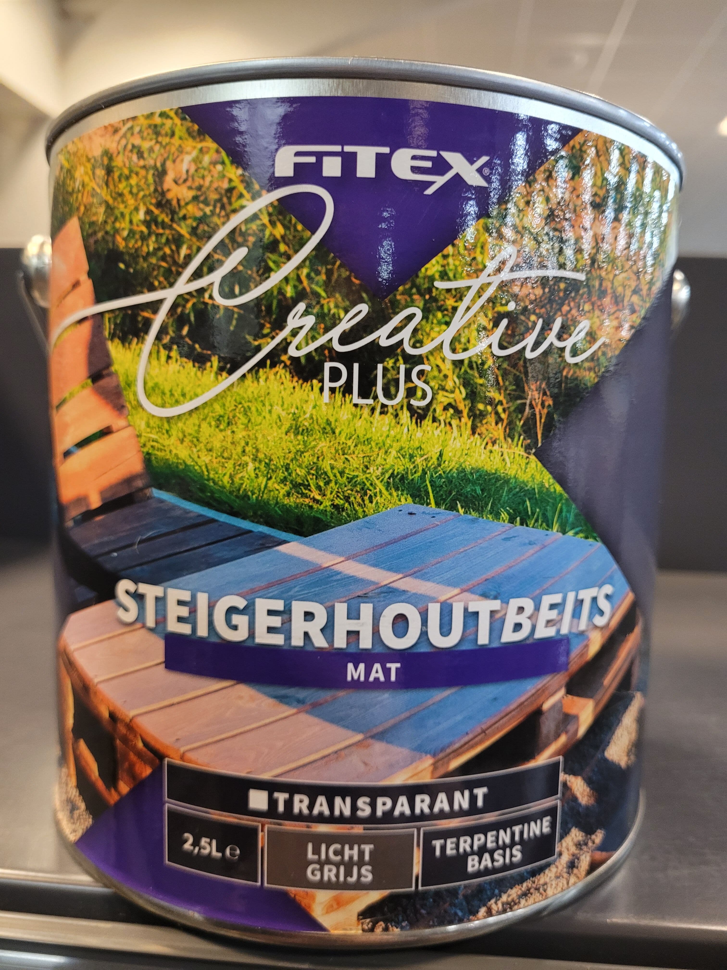 Fitex Creative+ Steigerhoutbeits Lichtgrijs 2,5 liter Mat